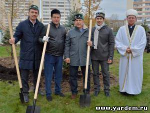 Рустам Минниханов и Ильсур Метшин посадили ели возле мечети «Ярдэм»